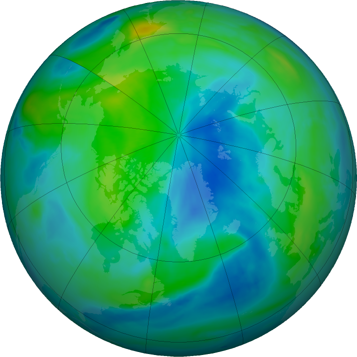 Arctic ozone map for 29 September 2022